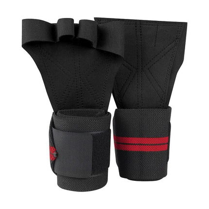 Gym Gloves Weightliftings Workout Exercise Gloves with Wrist Support for Women Man NonSlip Palm Fingerless Grip Gloves - Black M