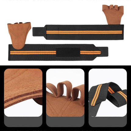 Gym Gloves Weightliftings Workout Exercise Gloves with Wrist Support for Women Man NonSlip Palm Fingerless Grip Gloves - Black M
