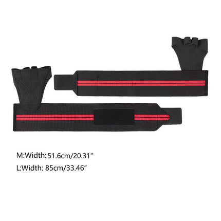 Gym Gloves Weightliftings Workout Exercise Gloves with Wrist Support for Women Man NonSlip Palm Fingerless Grip Gloves - Black M