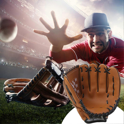 Youth Baseball Gloves Synthetic Leather Baseball Glove Sports Baseball for Women and Men Kids - Brown 11.5inch