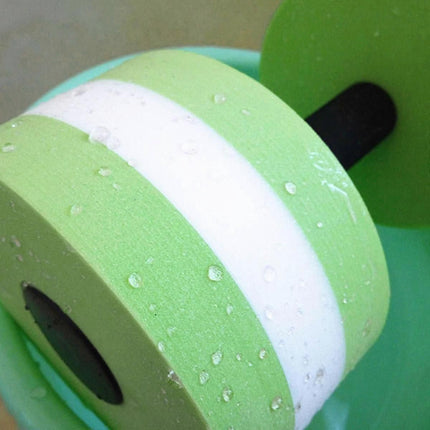 2PCS EVA Water Dumbbells Aquatic Exercise Barbells for Water Aerobics Pool Fitness Resistance Training - Green