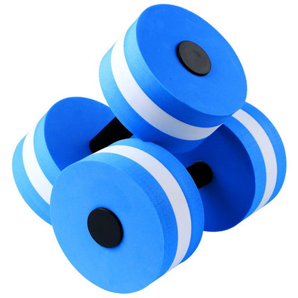 2PCS EVA Water Dumbbells Aquatic Exercise Barbells for Water Aerobics Pool Fitness Resistance Training - Blue