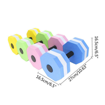Aquatic Dumbells,1 Pair Water Aerobic Exercise Foam-Dumbbell Pool Resistance,Water Aqua Fitness-Barbells Hand Bar Gift Pink