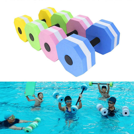 Aquatic Dumbells,1 Pair Water Aerobic Exercise Foam-Dumbbell Pool Resistance,Water Aqua Fitness-Barbells Hand Bar Gift Blue