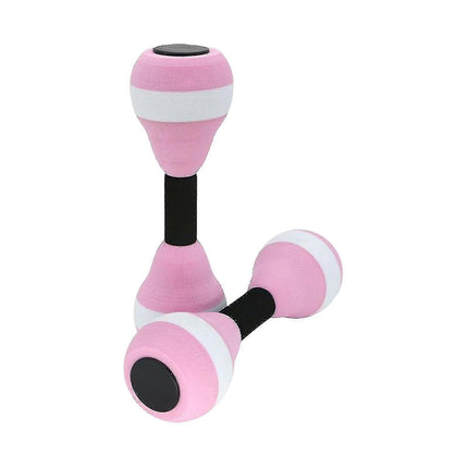 2PCS EVA Water Dumbbells Aquatic Exercise Foam Barbells for Water Aerobics Pool Resistance Fitness Training - Pink