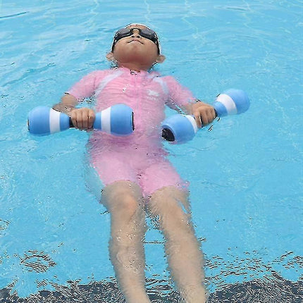 2PCS EVA Water Dumbbells Aquatic Exercise Foam Barbells for Water Aerobics Pool Resistance Fitness Training - Pink