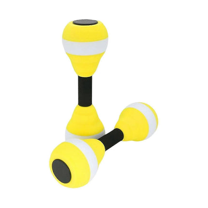 2PCS EVA Water Dumbbells Aquatic Exercise Foam Barbells for Water Aerobics Pool Resistance Fitness Training - Yellow