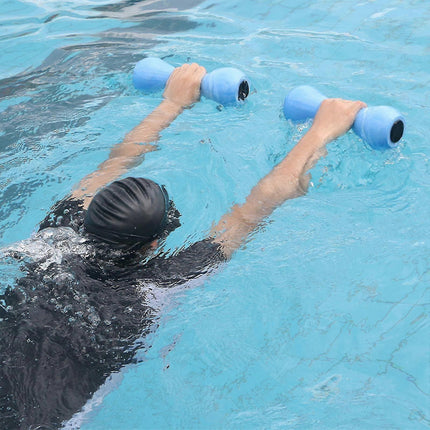 2PCS EVA Water Dumbbells Aquatic Exercise Foam Barbells for Water Aerobics Pool Resistance Fitness Training - Yellow