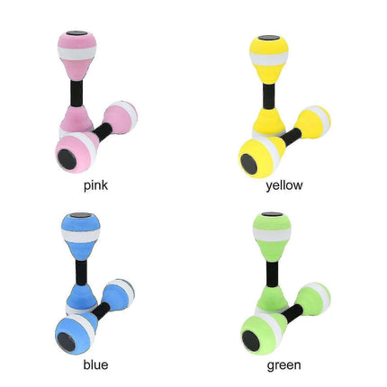 2PCS EVA Water Dumbbells Aquatic Exercise Foam Barbells for Water Aerobics Pool Resistance Fitness Training - Green