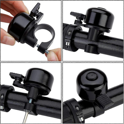 Mini Bicycle Bell Loud Clear Ring Bike Handlebar Bell for Road Mountain MTB City Bike Accessories(Black)