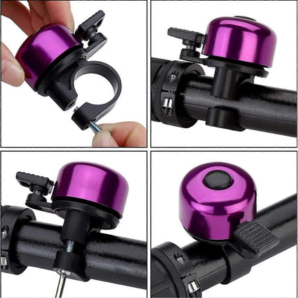 Mini Bicycle Bell Loud Clear Ring Bike Handlebar Bell for Road Mountain MTB City Bike Accessories(Purple)