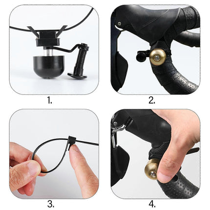 Classic Bicycle Bell Loud Ringing Copper Alloy Bike Handlebar Bell for Road Mountain Mountain Bike Cycling Accessories Black