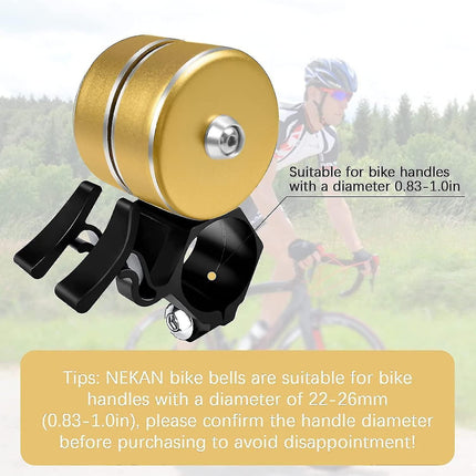Bike Bell Loud 90dB Bicycle Handlebar Bell Aluminum Alloy Horn for Road MTB City E-Bike Cycling Accessories - Gold