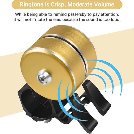 Bike Bell Loud 90dB Bicycle Handlebar Bell Aluminum Alloy Horn for Road MTB City E-Bike Cycling Accessories - Silver