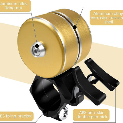 Bike Bell Loud 90dB Bicycle Handlebar Bell Aluminum Alloy Horn for Road MTB City E-Bike Cycling Accessories - Silver