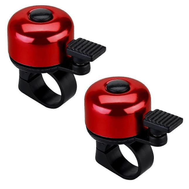 2PCS Bike Bell Bicycle Bell With Loud Crisp Clear Sound Road And Mountain Bike Bell (Red)