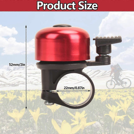 2PCS Bike Bell Bicycle Bell With Loud Crisp Clear Sound, Road And Mountain Bike Bell (Red)