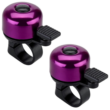2PCS Bike Bell Bicycle Bell with Loud Crisp Clear Sound, Road and Mountain Bike Bell (Purple)