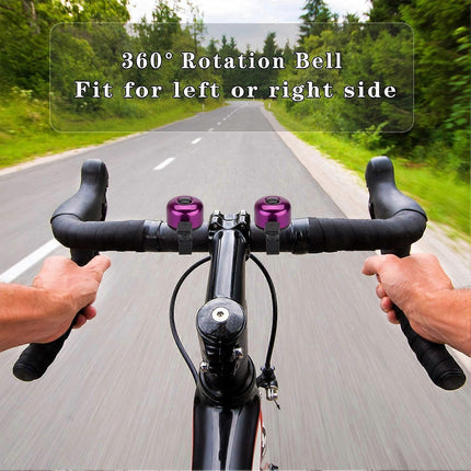2PCS Bike Bell Bicycle Bell with Loud Crisp Clear Sound, Road and Mountain Bike Bell (Purple)