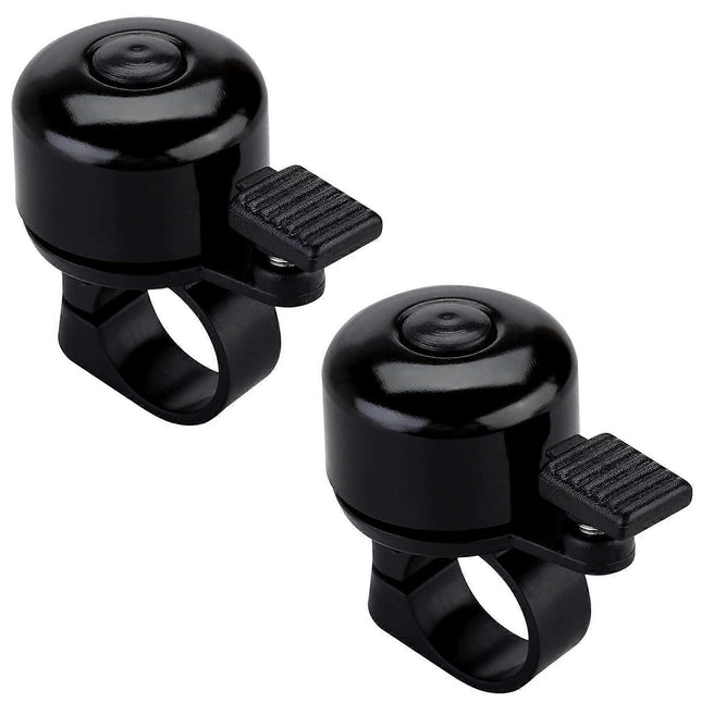 2PCS Bike Bell Bicycle Bell with Loud Crisp Clear Sound Road and Mountain Bike Bell (Black)
