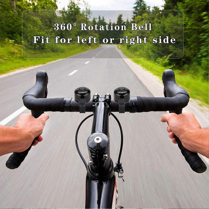 2PCS Bike Bell Bicycle Bell with Loud Crisp Clear Sound, Road and Mountain Bike Bell (Black)