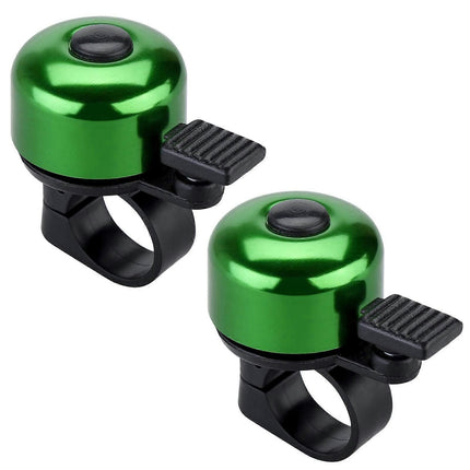 2PCS Bike Bell Bicycle Bell with Loud Crisp Clear Sound, Road and Mountain Bike Bell (Green)