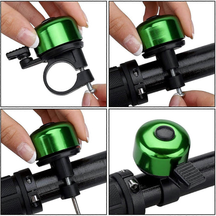 2PCS Bike Bell Bicycle Bell with Loud Crisp Clear Sound, Road and Mountain Bike Bell (Green)