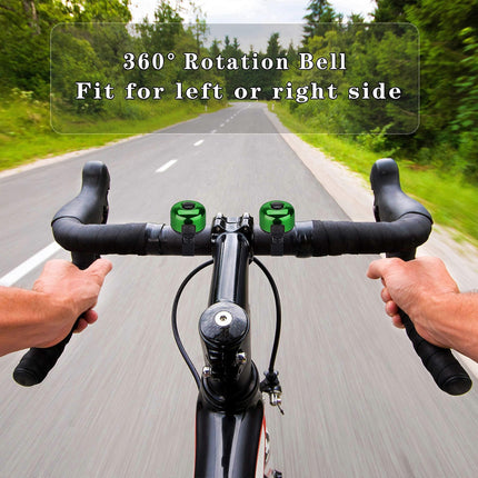 2PCS Bike Bell Bicycle Bell with Loud Crisp Clear Sound, Road and Mountain Bike Bell (Green)