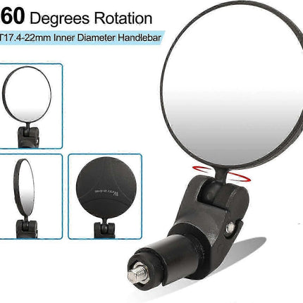 Bicycle Mirrors, 360 Adjustable High Definition Convex Handlebar Mirror Bicycle Mirror for Road Mountain Bike Motorbike Bicycle (2 Pieces)
