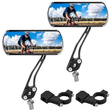 2PCS 360°Adjustable Bicycle Rear View Mirrors Foldable Handlebar Mirrors for MTB Road Bike E-Bike Scooter - Black