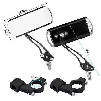 2PCS 360°Adjustable Bicycle Rear View Mirrors Foldable Handlebar Mirrors for MTB Road Bike E-Bike Scooter - Black