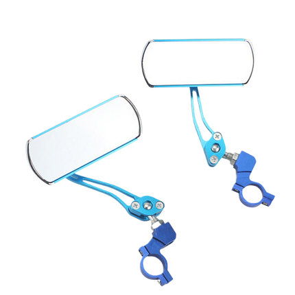 2PCS 360°Adjustable Bicycle Rear View Mirrors Foldable Handlebar Mirrors for MTB Road Bike E-Bike Scooter - Blue