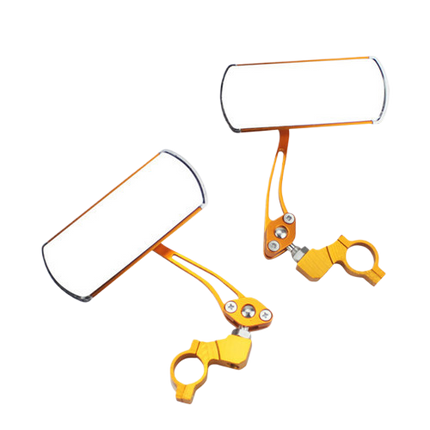 2PCS 360°Adjustable Bicycle Rear View Mirrors Foldable Handlebar Mirrors for MTB Road Bike E-Bike Scooter - Yellow