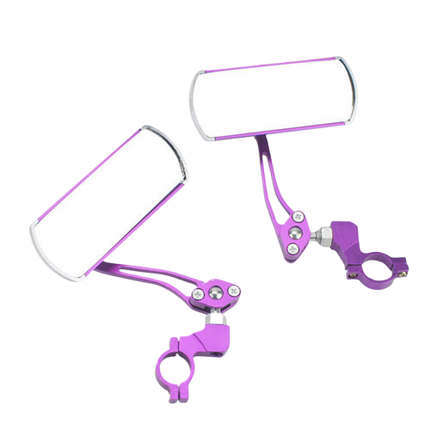2PCS 360°Adjustable Bicycle Rear View Mirrors Foldable Handlebar Mirrors for MTB Road Bike E-Bike Scooter - Purple