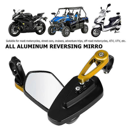 1 Pair Motorcycle Rear View Mirrors CNC Aluminium Alloy Universal Side Mirrors for Motorbike Cruiser ATV UTV Off Road Bikes - Red