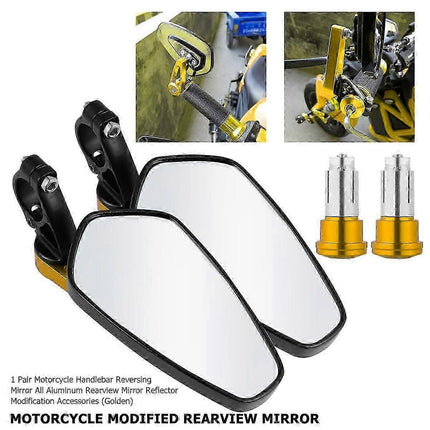 1 Pair Motorcycle Rear View Mirrors CNC Aluminium Alloy Universal Side Mirrors for Motorbike Cruiser ATV UTV Off Road Bikes - Red
