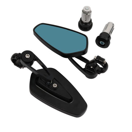 1 Pair Motorcycle Rear View Mirrors CNC Aluminium Alloy Universal Side Mirrors for Motorbike Cruiser ATV UTV Off Road Bikes - Black