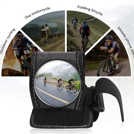 2Pcs Bike Mirrors, Wide Angle Cycling Bicycle Bike Rear View Mirror Adjustable Wrist Guards Wristbands Back Mirror For Mountain Road Bike, Commuter