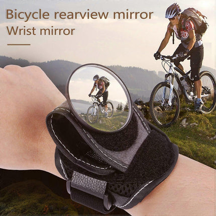 2Pcs Bike Mirrors, Wide Angle Cycling Bicycle Bike Rear View Mirror Adjustable Wrist Guards Wristbands Back Mirror For Mountain Road Bike, Commuter