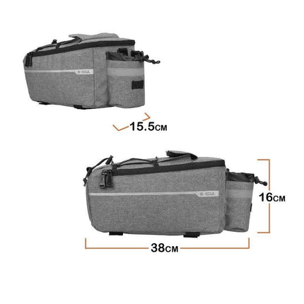 Cycling Rear Rack Water-resistant Storage Bottle Luggage Bag Bike Rear Pannier Bag - Grey
