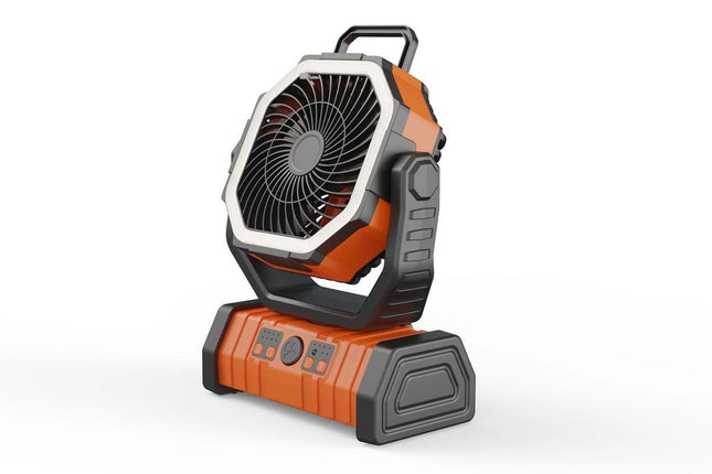 Portable Camping Fan with Light Large Capacity Outdoor Rechargeable Tent Fan