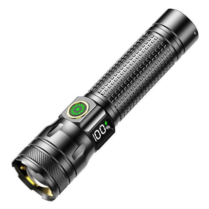 Rechargeable LED Flashlights with Digital Power Display Zoomable High Lumens Bright EDC Flashlight for Outdoor