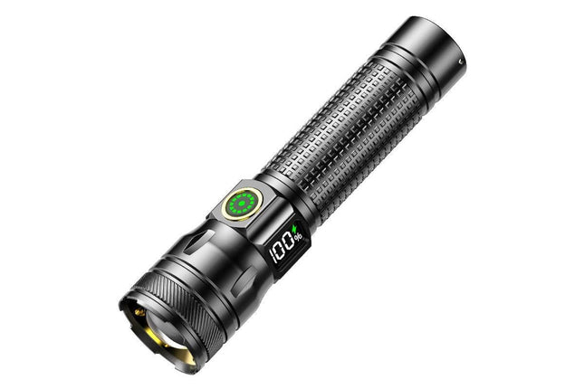 Rechargeable LED Flashlights with Digital Power Display Zoomable High Lumens Bright EDC Flashlight for – product detail