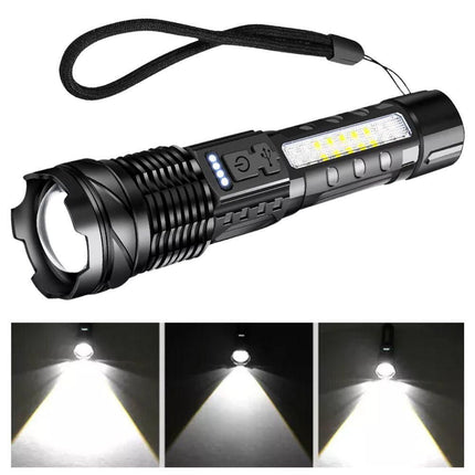 Rechargeable LED Flashlights with Digital Power Display Zoomable High Lumens Bright EDC Flashlight for Outdoor