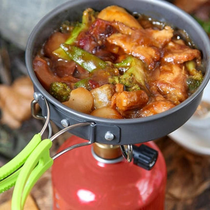 10Pcs Camping Cookware Mess Kit for Outdoor Camping Hiking Picnic -Green