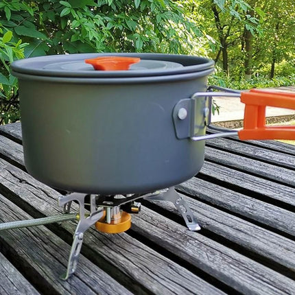 10Pcs Camping Cookware Mess Kit for Outdoor Camping Hiking Picnic -Orange