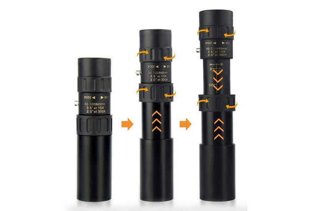 10-300X Zoom HD Portable Monocular Long Range Professional Telescope for Outdoor Travel – product detail
