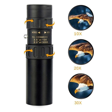 10-300X Zoom HD Portable Monocular Long Range Professional Telescope for Outdoor Travel
