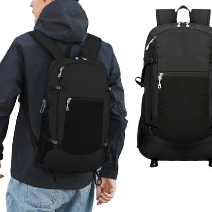 Hiking Backpack Packable Travel Day Pack Lightweight Water Resistant Hiking Daypack for Women Men -Black