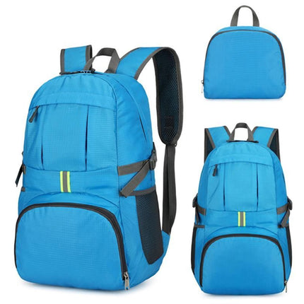 30L Ultra Lightweight Foldable Waterproof Backpack Travel Camping Hiking Outdoor Sports Bag - Blue